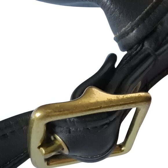 VINTAGE COACH PATRICIA LEGAC FLAP BLACK LEATHER CROSSBODY SHOULDER HANDBAG - Picture 8 of 8